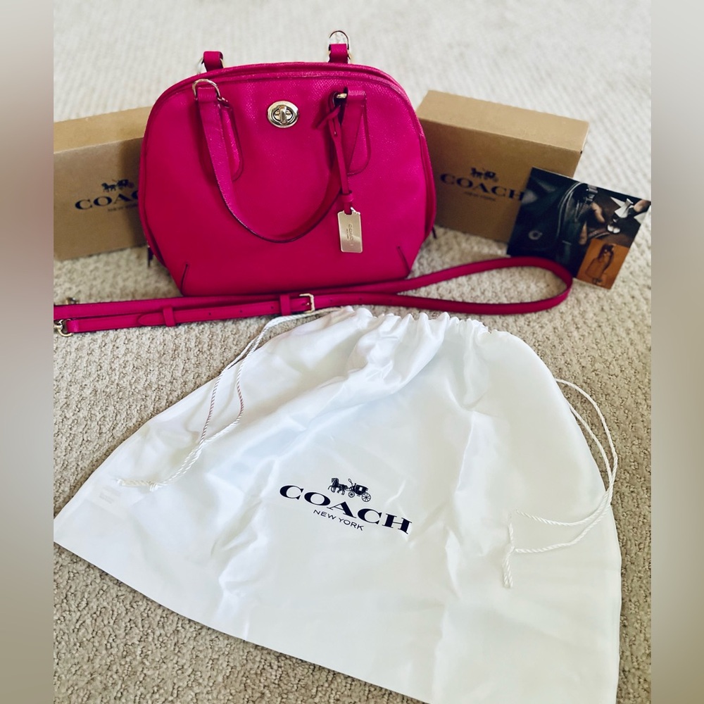 Coach Prince Street Mini Dome Satchel -Fuchsia- 34940 - Picture 4 of 17